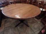 Solid wood round table on metal base, 48