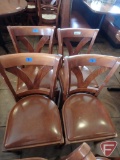 (4) Waymar wood/vinyl upholstered dining room chairs