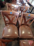 (4) Waymar wood/vinyl upholstered dining room chairs