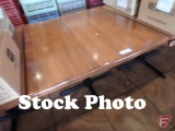 Wood dining room table on metal base, 36