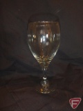 (338) Large teardrop white wine glasses, 2-7/8