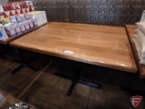 Solid wood table with metal base, 42