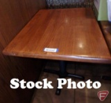 Solid wood table with metal base, 24