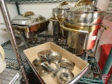 Silver and gold chafing dishes: