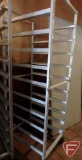 New Age Industrial aluminum baking sheet rack on casters