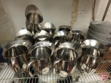 (12) Stainless catering water pitchers, (2) with ice shields