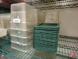 (16) 4 qt food storage bins with (16) lids