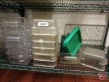 (14) 2 qt food storage bins and (6) lids, some appear unused