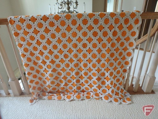 Crocheted coverlet 90"w x 80"l