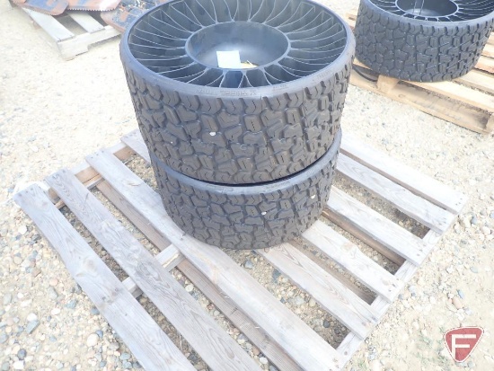 (2) Michelin X Tweel 24X12.00-12 no-flat turf tires on 4-bolt rims