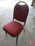 (10) stackable red cushioned banquet chairs