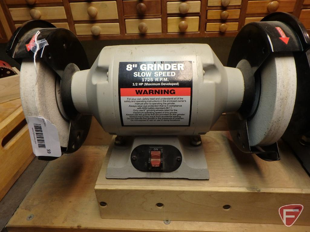 8" Slow Speed bench grinder, 1725 rpm. model | Proxibid