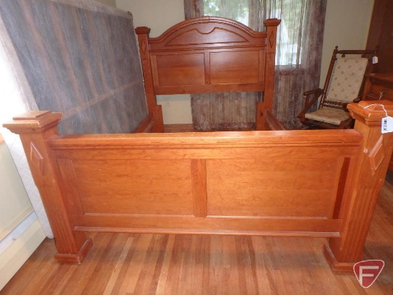 Wood bed with frame, 66"w