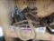 Sad irons, rooster hooks, Veedol motor oil can, Purina food can, pulleys, rope, hangers