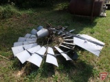 8' windmill head with gear box, some bent blades