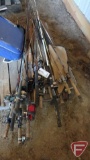 Fishing rods: spinning rods, bait casters, spinning reels, and cases