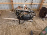Wheelbarrow with electrical wiring and power switch