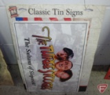 (2) tin reproduction signs: Three Stooges and Chevy truck