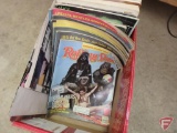 Rolling Stone magazines from early 80s, posters, and music books