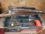 Hack saw, saw, hammer, adjustable pliers, allen wrenches, screw drivers, pipe wrench