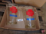 (2) Schmidt beer advertising glass pitchers