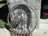 Cast iron gate and steel wheel