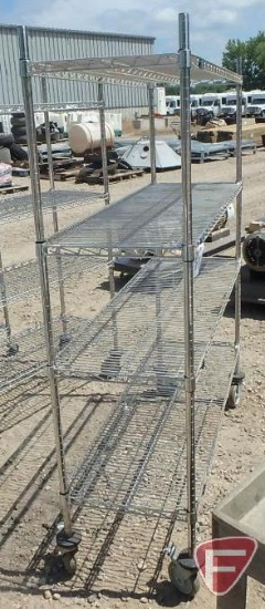 Wire rack on casters, 54"x18"x69"