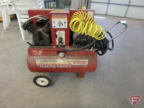 Sanborn air compressor, 2hp 7.2 scfm@ 40psi