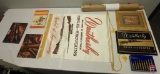 Vintage Weatherby banner, display, cartridge display, catalogs, Winchester book, framed picture: