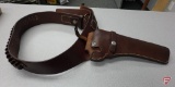 Leather holster and cartridge loop belt, fits .45 cartridges