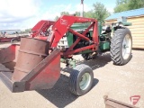 1967 Oliver 1550 gas wide front tractor with Westendorf quick mount Jiffy loader, 6' bucket