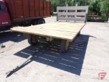 Hay rack on running gear made from elm treated with 2 coats boiled linseed oil