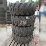 (4) XTRA-WALL 12-16.5 TIRES MOUNTED ON 8 BOLT RIM ON