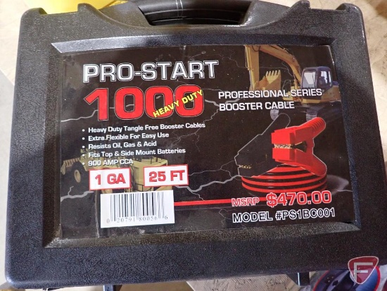Pro-Start 1000 heavy duty 1 gauge 25' booster cables with case