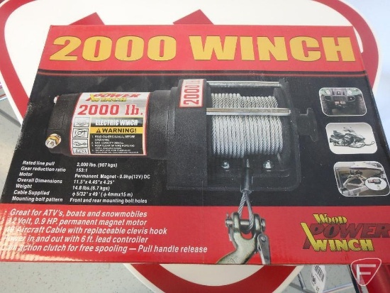Wood 12v 2000lb electric winch