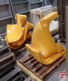 Spiral playground slide sections (5) and support tube, Yellow platform with side rails, 64