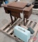 Singer sewing machine in table, case, accessories