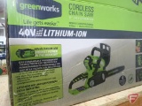 Greenworks 40v lithium cordless chainsaw, 12