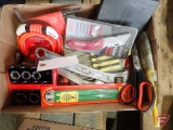 Bike lock, allen wrenches, scissors, utility knife, nut drivers, Grip Tite sockets
