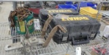 (2) DeWalt tool boxes, bolt on trailer hitch, chain