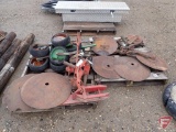 Disks blades, coulters, gauge wheels; contents of (2) pallets