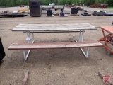 8' wood picnic table with metal frame