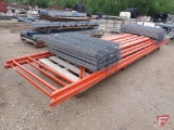 5'x20' pallet racking , approx 20 8' cross arms with wire racking