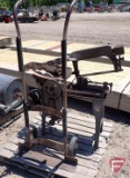 2-Wheel barrel cart and Keller power hacksaw, 110v