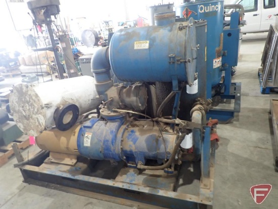 Quincy rotary screw vacuum pump, model QSV1 50, 39853 hours showing, 230/460v, 3 phase, 50 hp