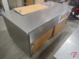 Lockable stainless steel work table on wheels, 72