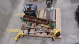 BARBED WIRE COLLECTION, AXES, STRING TRIMMERS, OIL CANS, CO2 TANK;
