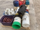 14-5 GAL BUCKETS, MISC. PVC PIPE FITTINGS, BARBELL WEIGHTS 6-10#,