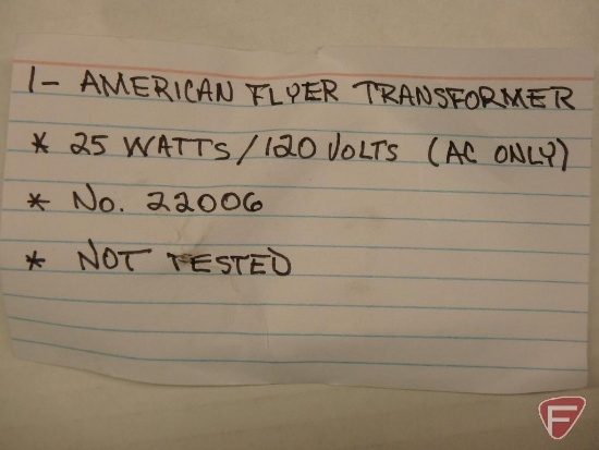 American Flyer Toy Transformer 25 Watts Model 22006 Tested for sale online 