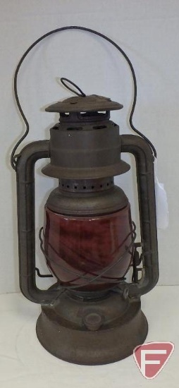 Dietz New York No. 2 lantern with red colored shade